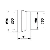 Transition PVC 200-150 mm
